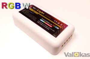 RGBW säädin jolla säädät RGB väriä ja valkoisen himmennystä kauko-ohjaimella.