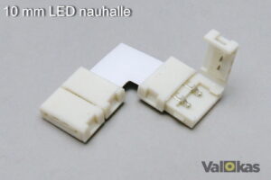 Kulmakappale liittimillä 10 mm leveille LED nauhoille (yksi väri)