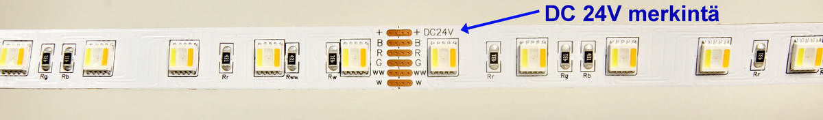 LED-nauhan käyttöjännitteen merkintä